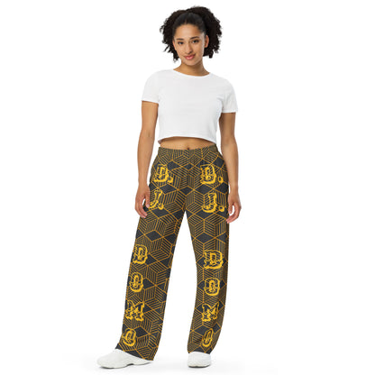 D.J. Domo Unisex Hockey Fan Wide-Leg Pants Brown/Gold