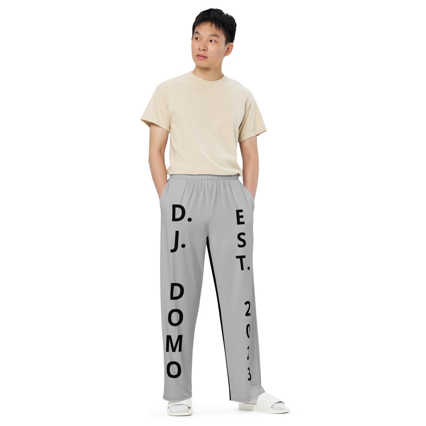 D.J. Domo "Est" Unisex 2 Tone Wide-Leg Pants Gray/Black