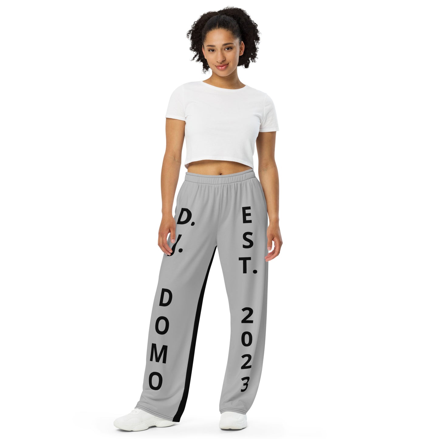 D.J. Domo "Est" Unisex 2 Tone Wide-Leg Pants Gray/Black