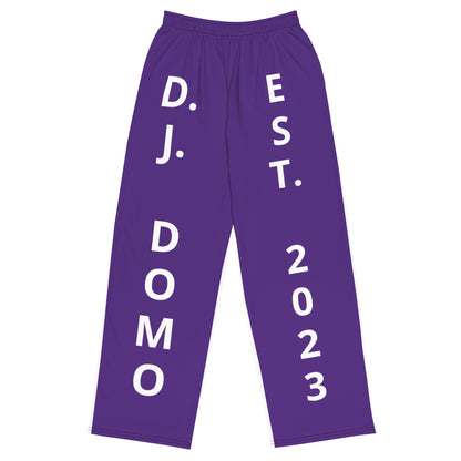 D.J. Domo "Est" Unisex 2 Tone Wide-Leg Pants Dark Purple/White