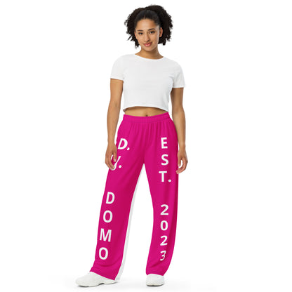 D.J. Domo "Est" Unisex 2 Tone Wide-Leg Pants Pink/White