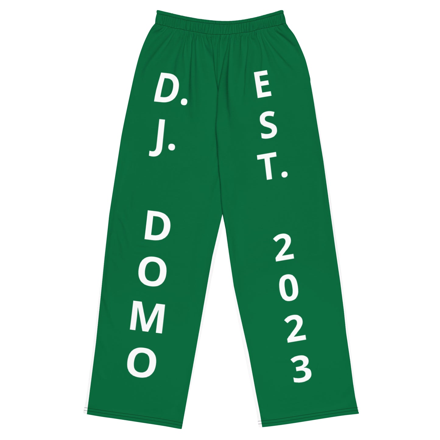 D.J. Domo "Est" Unisex 2 Tone Wide-Leg Pants Dark Green/White