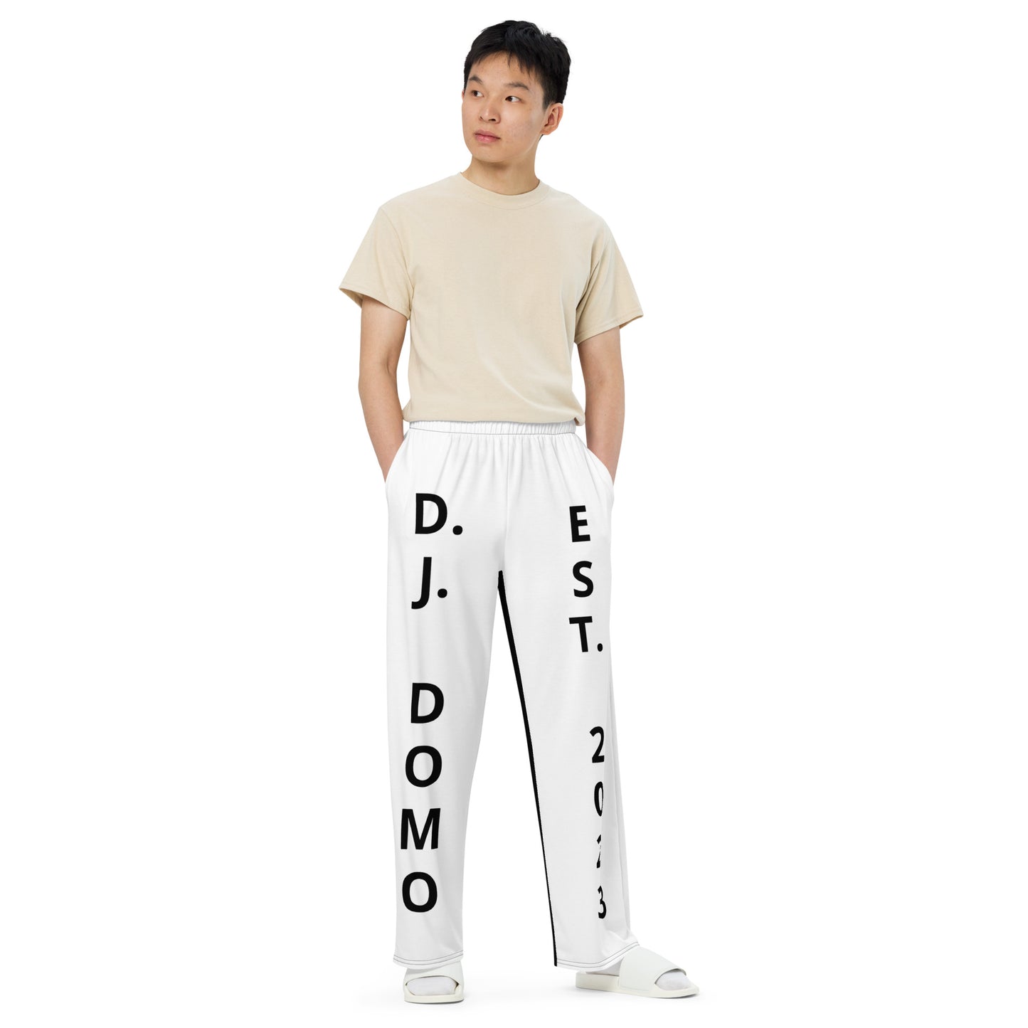 D.J. Domo "Est" Unisex 2 Tone Wide-Leg Pants White/Black