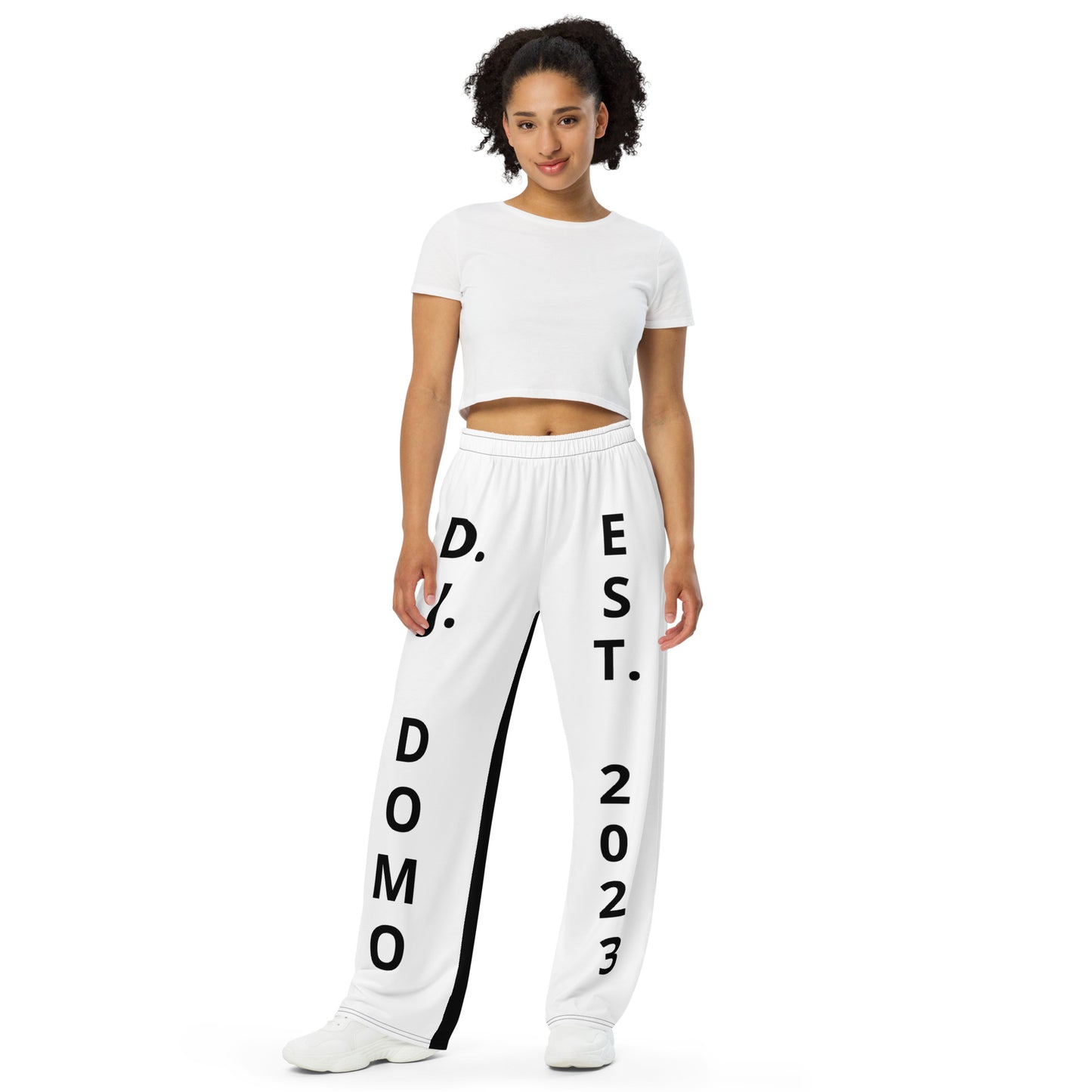 D.J. Domo "Est" Unisex 2 Tone Wide-Leg Pants White/Black