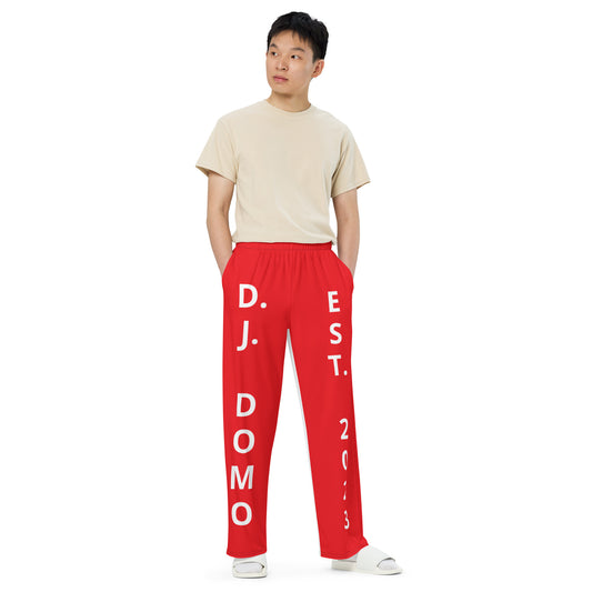 D.J. Domo "Est" Unisex 2 Tone Wide-Leg Pants Red/White