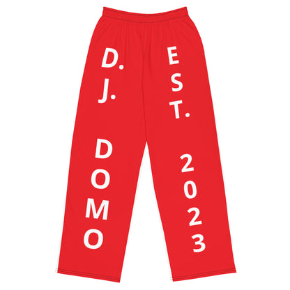 D.J. Domo "Est" Unisex 2 Tone Wide-Leg Pants Red/White