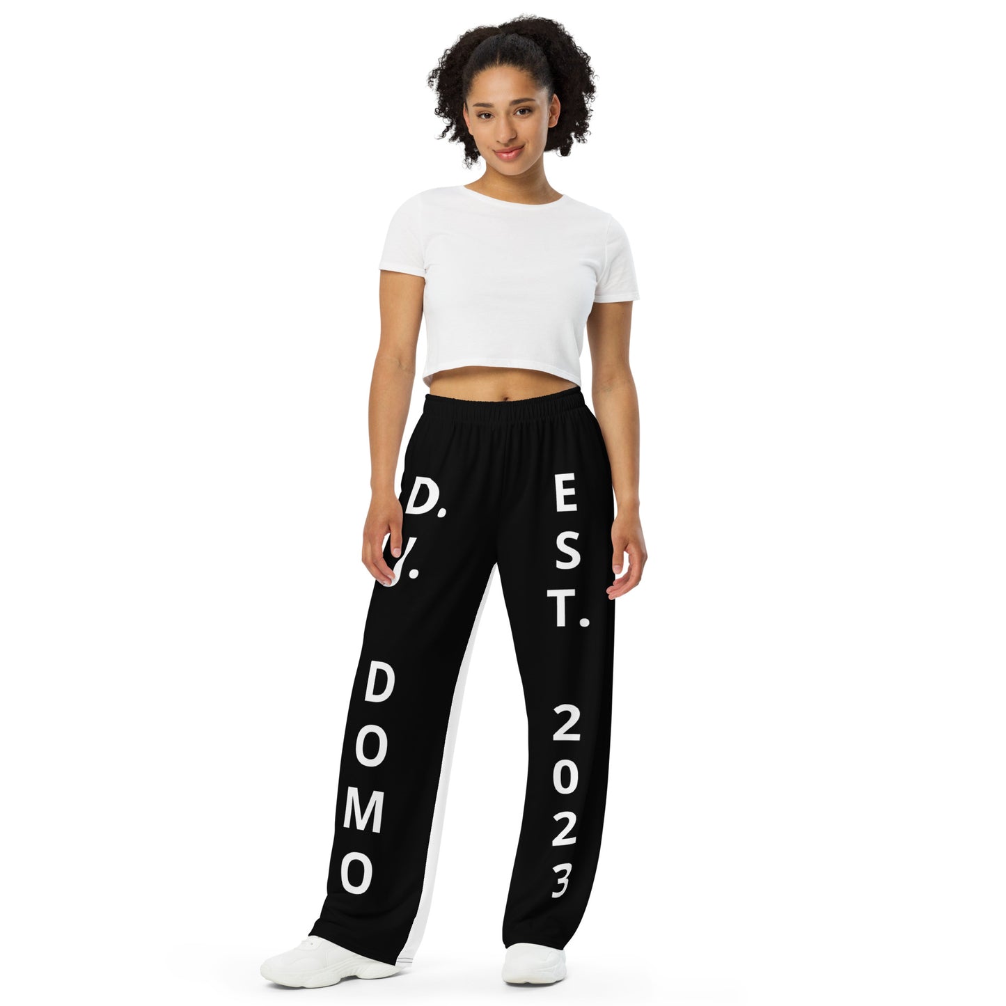 D.J. Domo "Est" Unisex 2 Tone Wide-Leg Pants Black/White