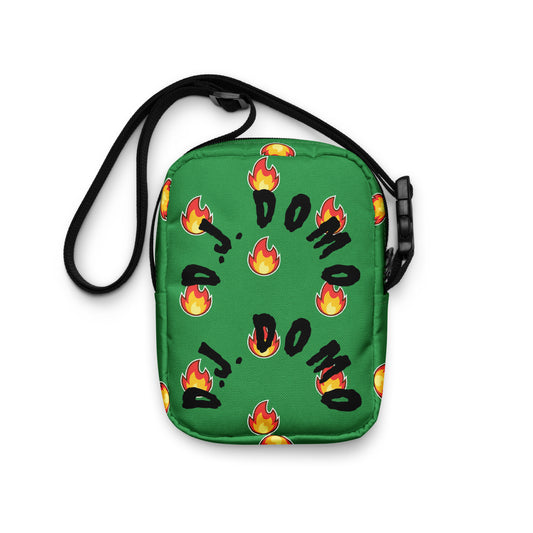 D.J. Domo "Green Flamerz" Crossbody Shoulder Bag Green