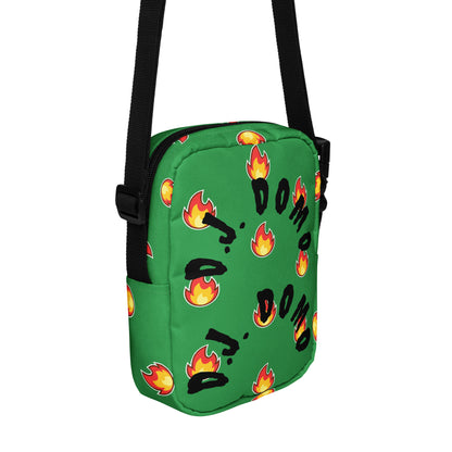 D.J. Domo "Green Flamerz" Crossbody Shoulder Bag Green