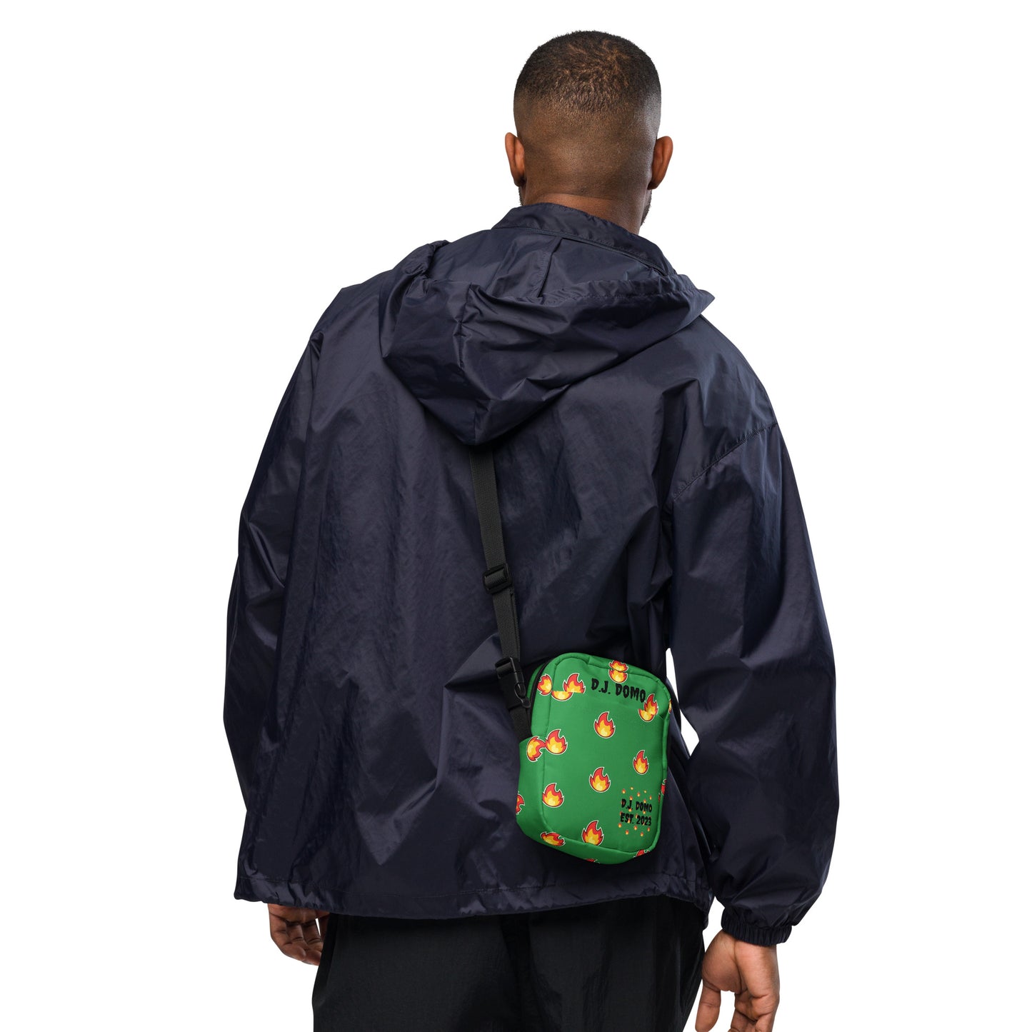 D.J. Domo "Green Flamerz" Crossbody Shoulder Bag Green