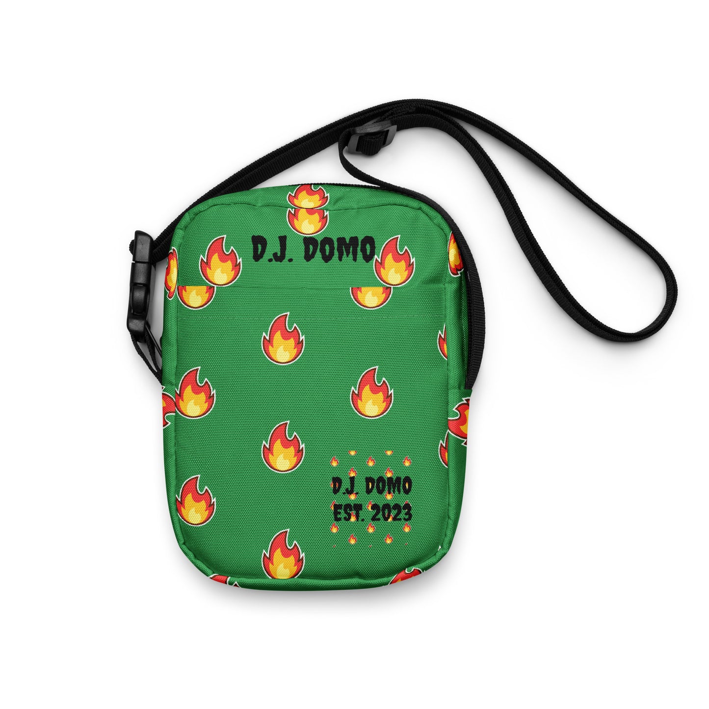 D.J. Domo "Green Flamerz" Crossbody Shoulder Bag Green