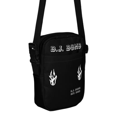 D.J. Domo "Flames" Crossbody Shoulder Bag Black/White