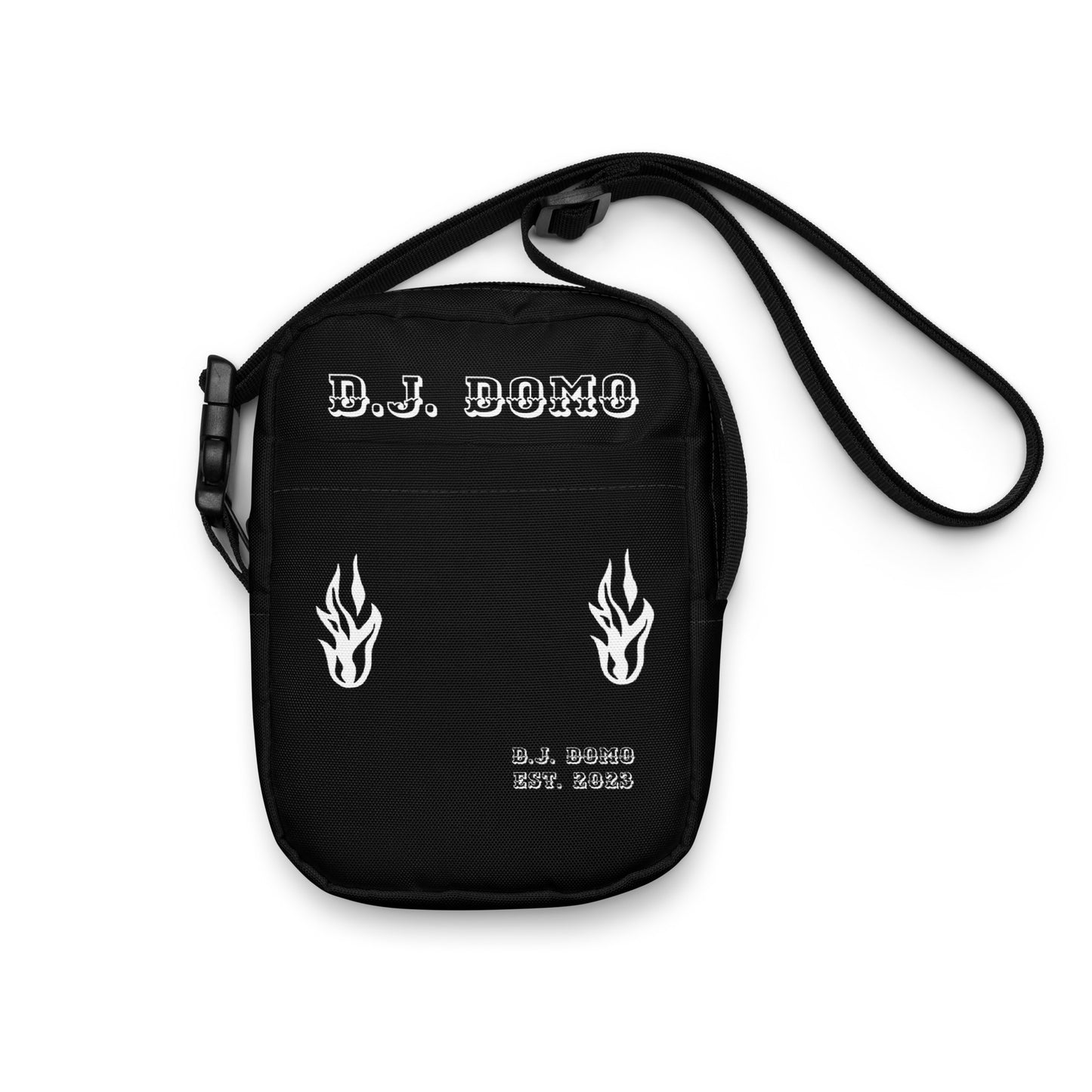 D.J. Domo "Flames" Crossbody Shoulder Bag Black/White