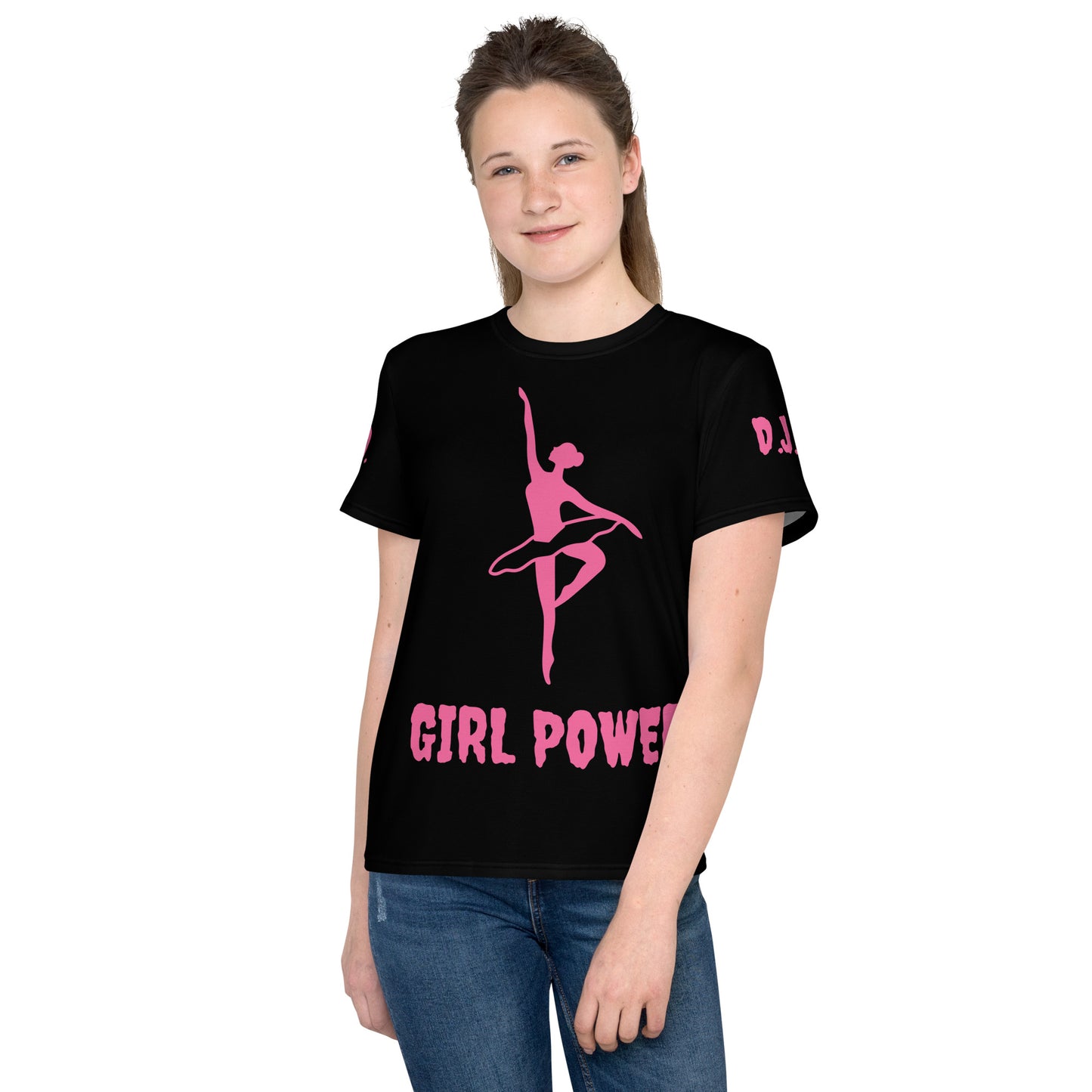 D.J. Domo "Girl power" Youth Crew Neck T-Shirts