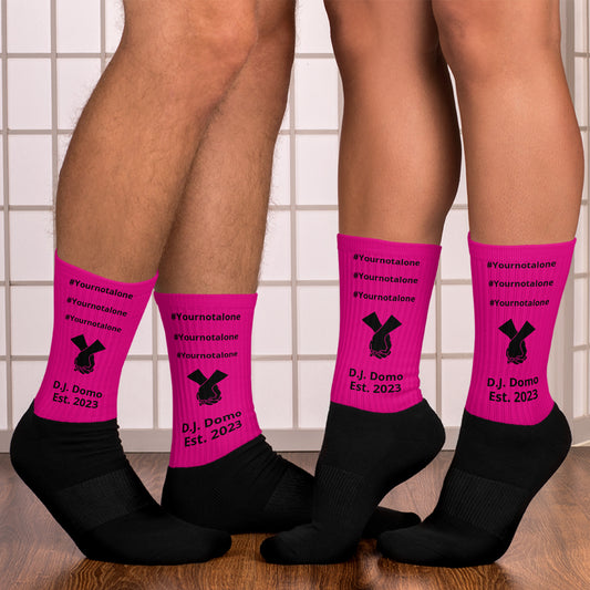 D.J. Domo "Your not alone" Socks Pink/Black