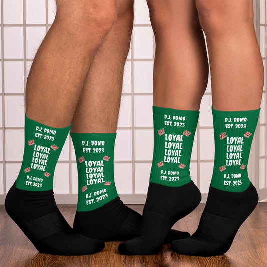 D.J. Domo "LOYAL" Socks Green/White