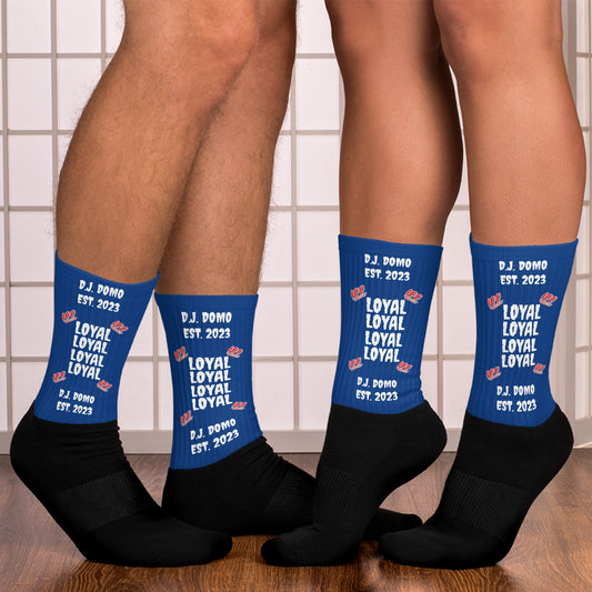 D.J. Domo "LOYAL" Socks Dark Blue/White