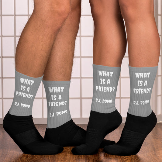 D.J. Domo "What is a Friend?" Socks Gray/White