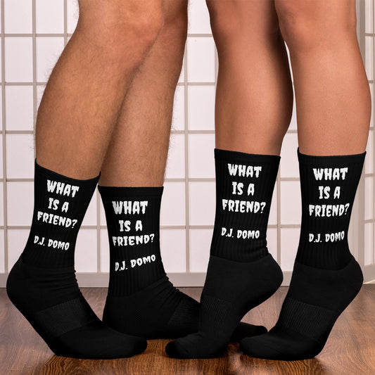 D.J. Domo "What is a Friend?" Socks Black/White