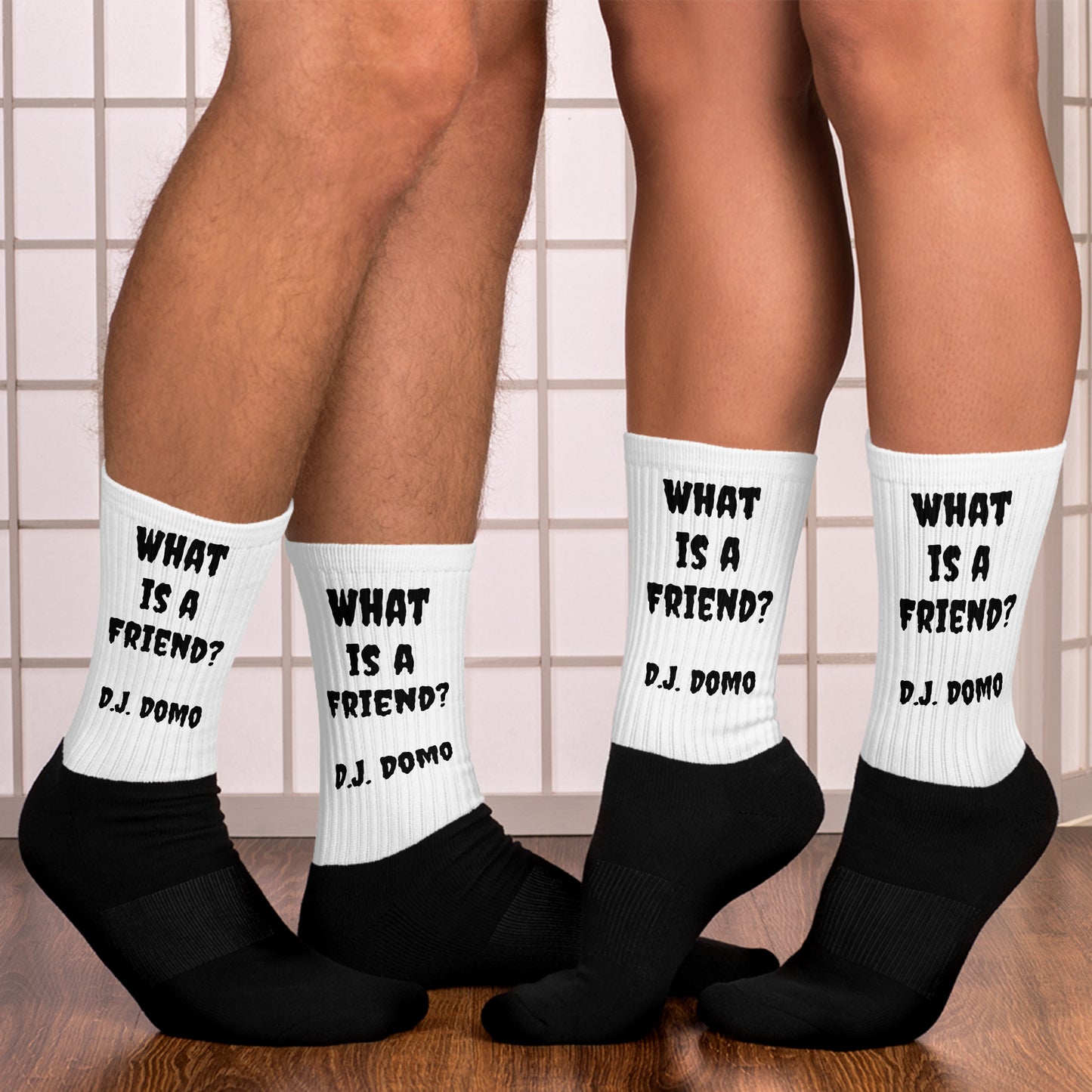 D.J. Domo "What is a Friend?" Socks White/Black