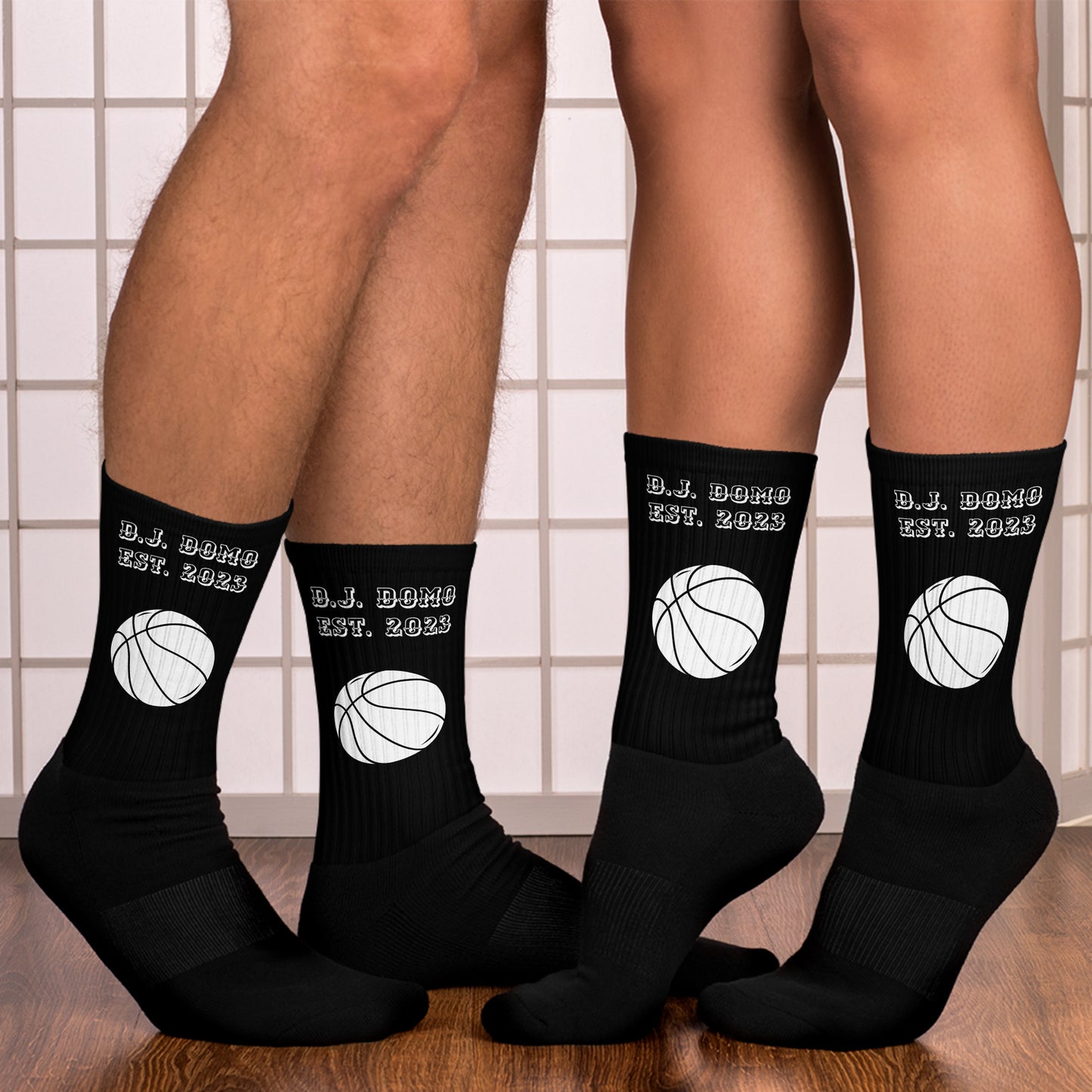 D.J. Domo Basketball Socks Black/White