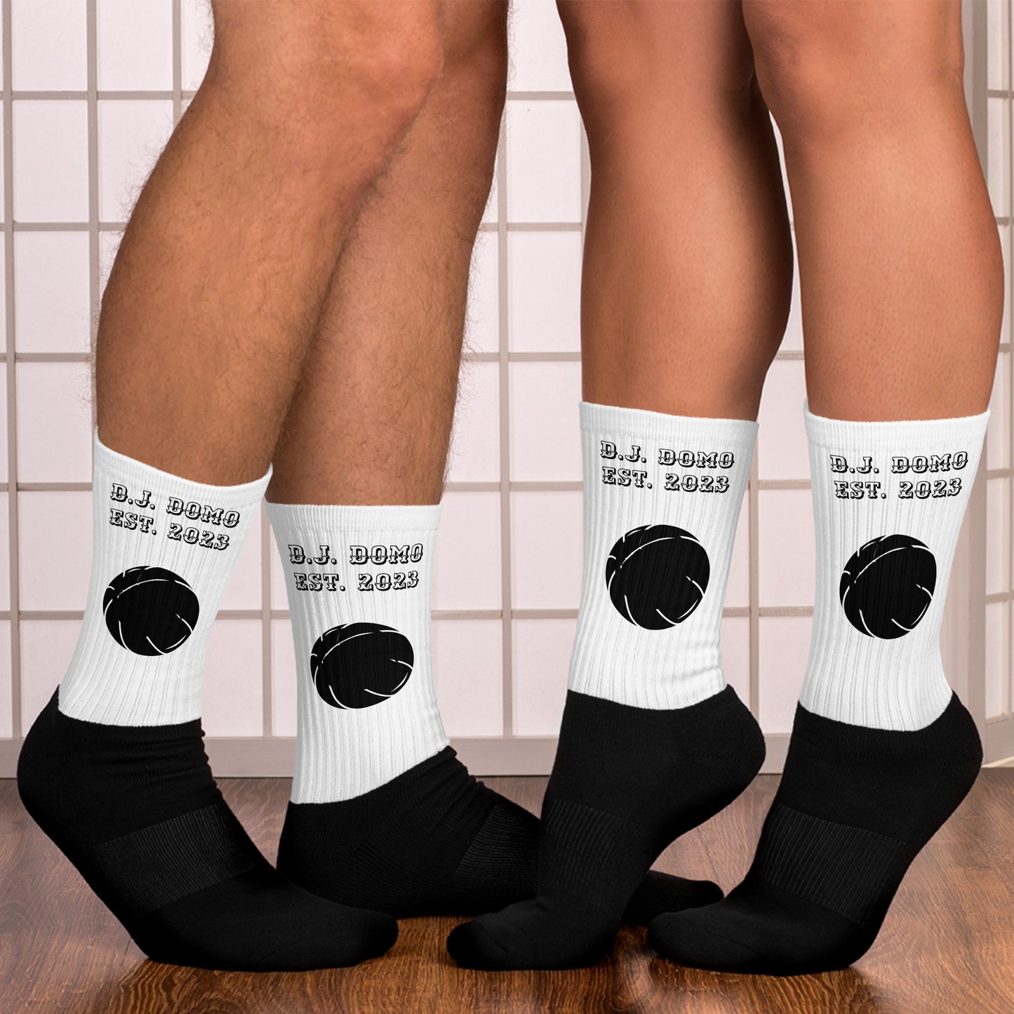 D.J. Domo Basketball Socks White/Black