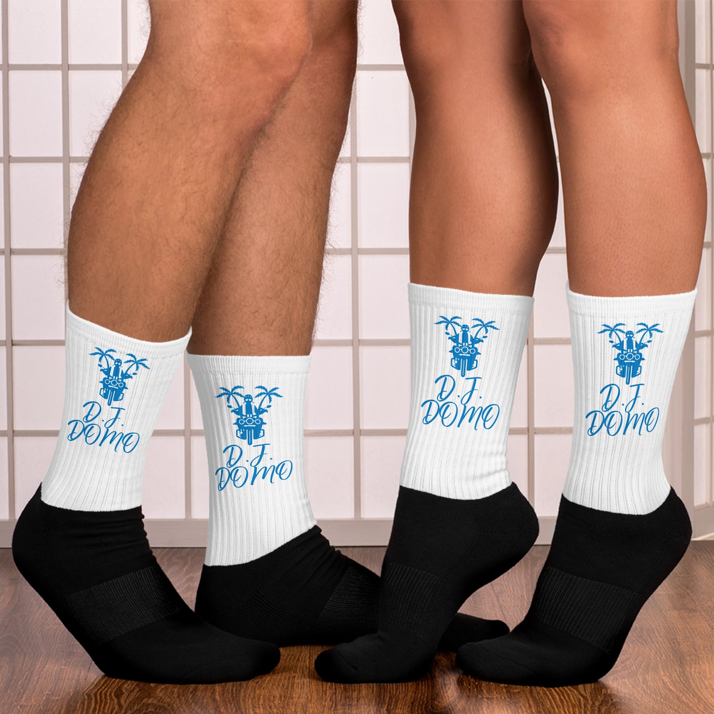 D.J. Domo Biker Socks White/Light Blue