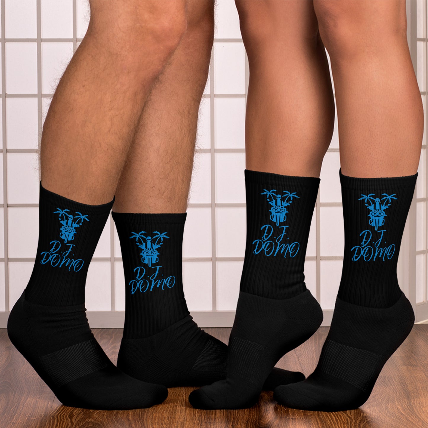 D.J. Domo Biker Socks Black/Light Blue