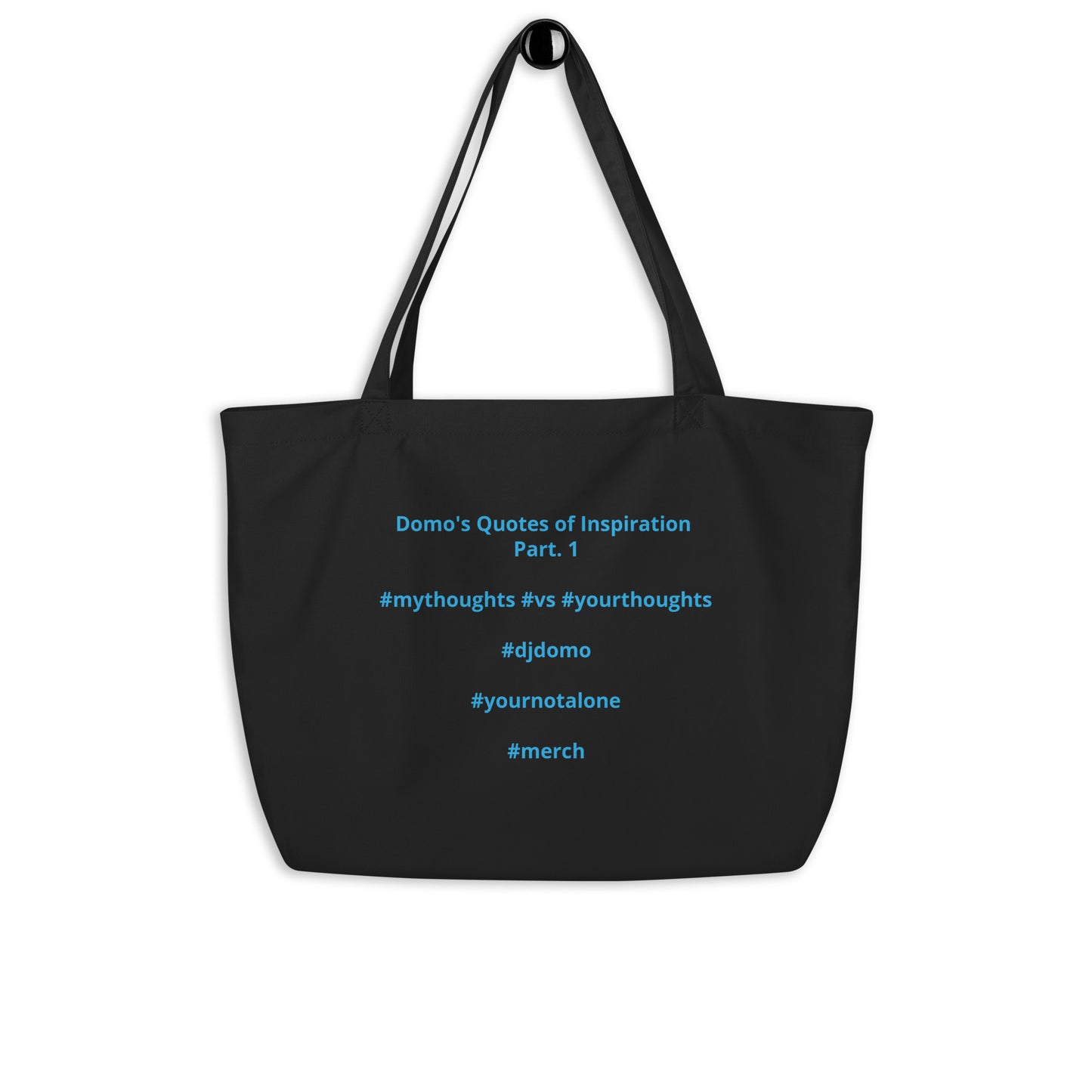 D.J. Domo "Hashtag" Large Tote Bag Black/Light Blue