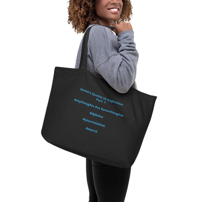 D.J. Domo "Hashtag" Large Tote Bag Black/Light Blue