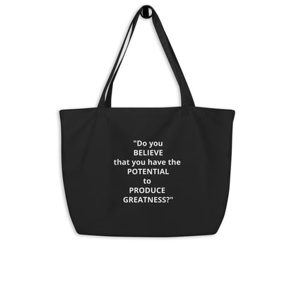 D.J. Domo "Produce Greatness" Large Tote Bag Black/White