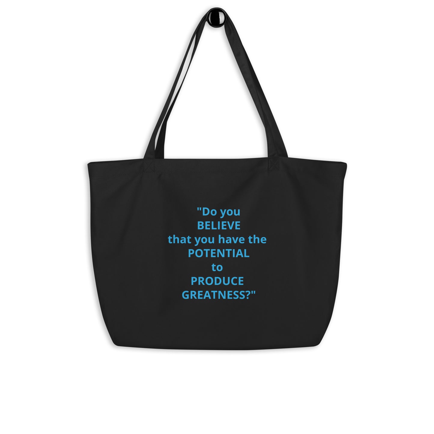 D.J. Domo "Produce Greatness" Large Tote Bag Black/Light Blue