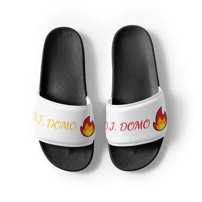 D.J. Domo "Fire" Men Slides White or Black Bottoms