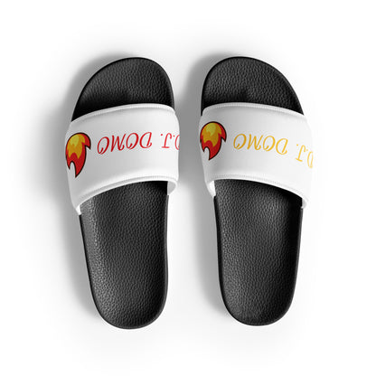 D.J. Domo "Fire" Men Slides White or Black Bottoms