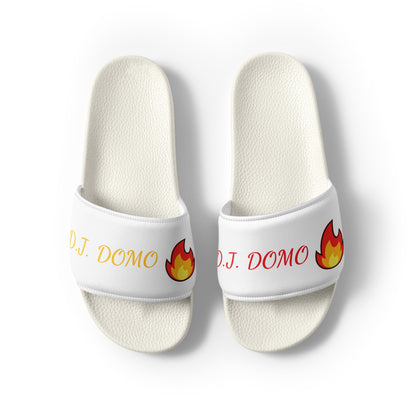 D.J. Domo "Fire" Men Slides White or Black Bottoms