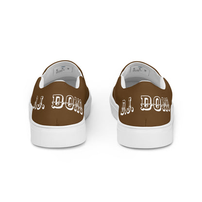 D.J. Domo "Only If Wishes Had Wings" Men Slip-on Canvas Shoes Brown/White