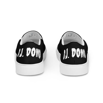 D.J. Domo "Solid" Men Slip-On Canvas Shoes Black/White