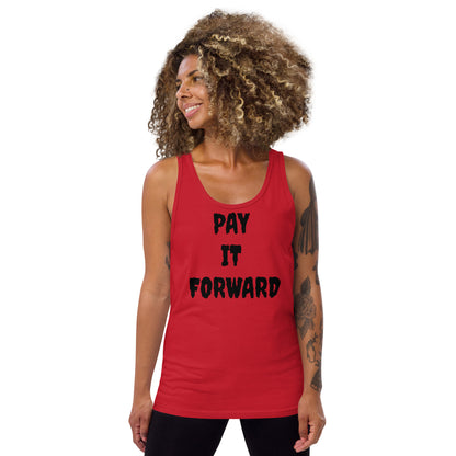 D.J. Domo "Pay it Forward" Unisex Tank Top White/Black