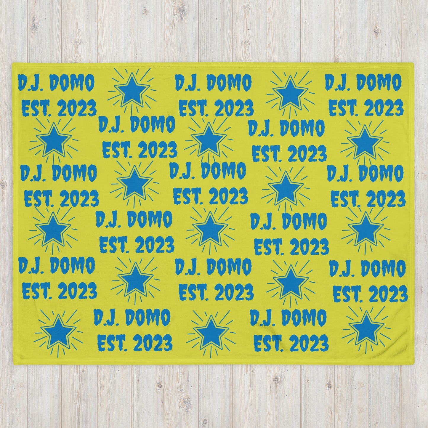 D.J. Domo DQOI Pt 1 Book Throw Blanket Yellow/Light Blue