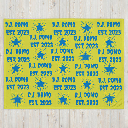 D.J. Domo DQOI Pt 1 Book Throw Blanket Yellow/Light Blue