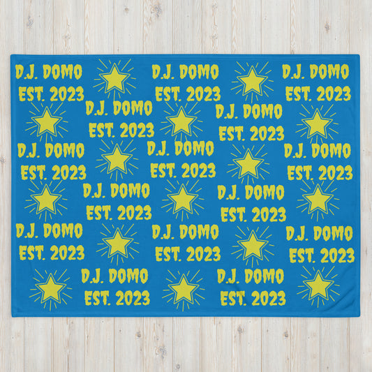 D.J. Domo DQOI Pt 1 Book Throw Blanket Light Blue/Yellow