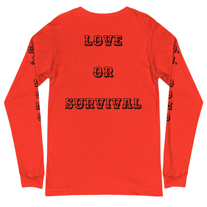 D.J. Domo "Love or Survival" Unisex Long Sleeve Tee Multi Color/Black