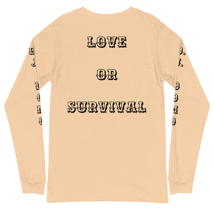 D.J. Domo "Love or Survival" Unisex Long Sleeve Tee Multi Color/Black