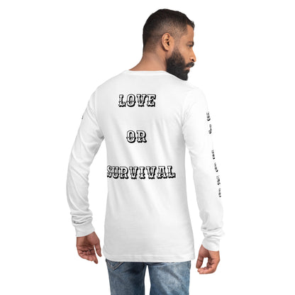 D.J. Domo "Love or Survival" Unisex Long Sleeve Tee Multi Color/Black