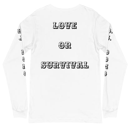 D.J. Domo "Love or Survival" Unisex Long Sleeve Tee Multi Color/Black