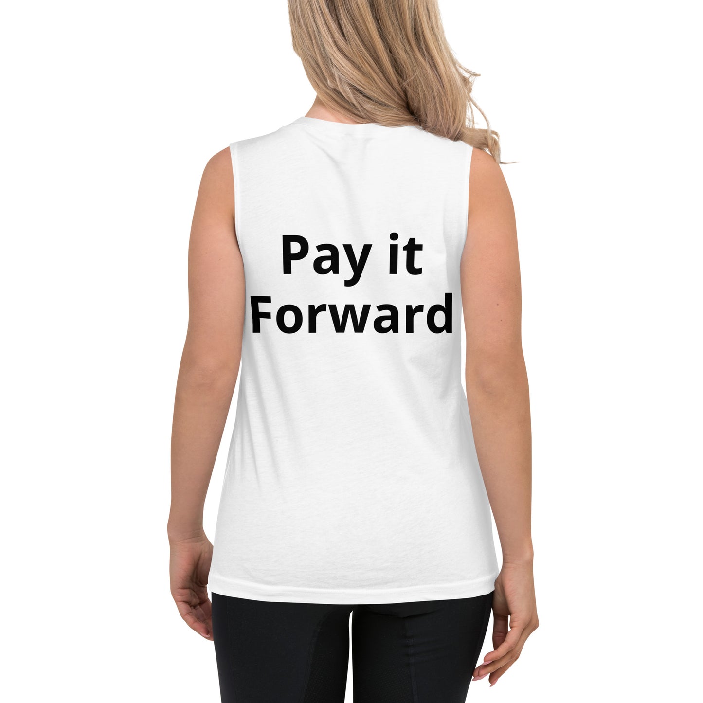 D.J. Domo "Pay it Forward" Unisex Muscle Shirt White/Black