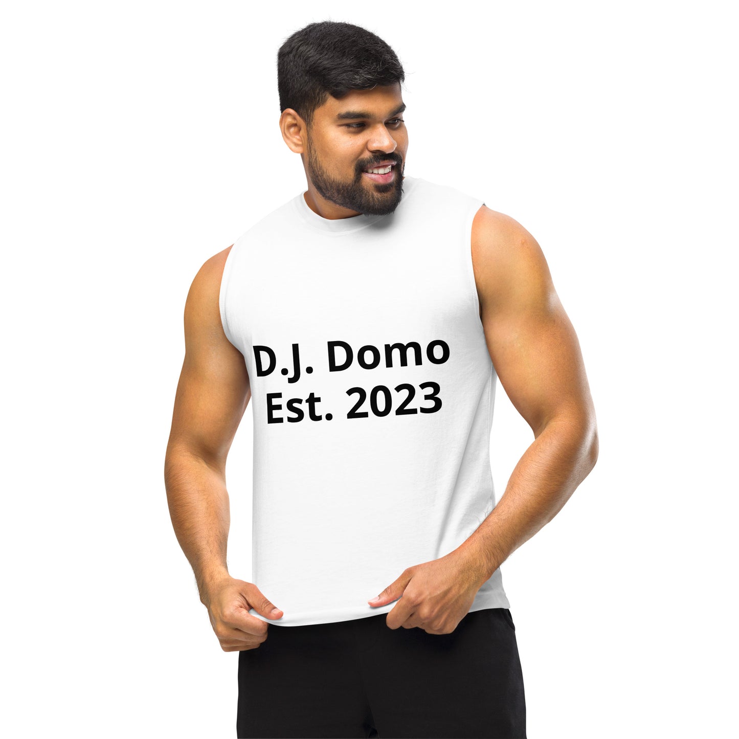 D.J. Domo "Pay it Forward" Unisex Muscle Shirt White/Black