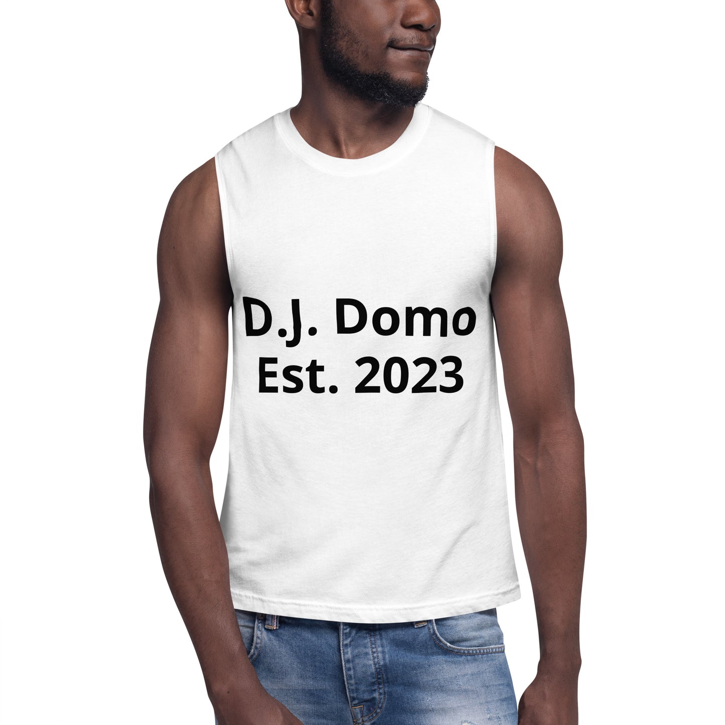 D.J. Domo "M vs Y" Unisex Muscle Shirt White/Black