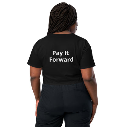 D.J. Domo "Pay it Forward" Women’s Crop Top Multi Color/White