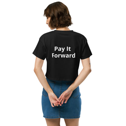 D.J. Domo "Pay it Forward" Women’s Crop Top Multi Color/White